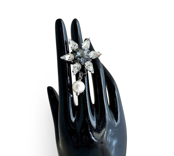 STAR & PEARL MEDIUM RING - SS26JU