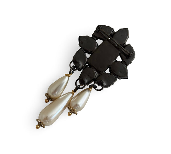 EMERALD & PEARL LARGE BROOCH - SS26JU