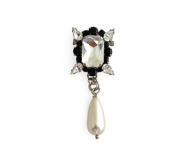 TUXEDO & PEARL BROOCH - SS26JU