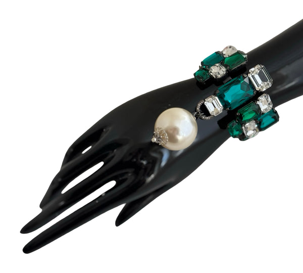 CRYSTAL EMERALD CUBISM DYNASTY CUFF - SS26JU