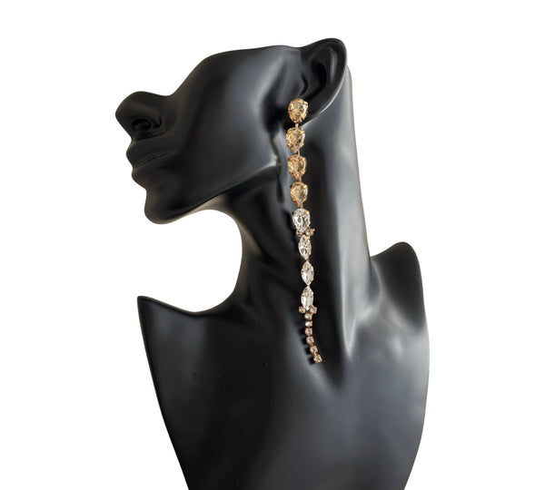 CRYSTAL MIA GOLD DROPS - SS26JU