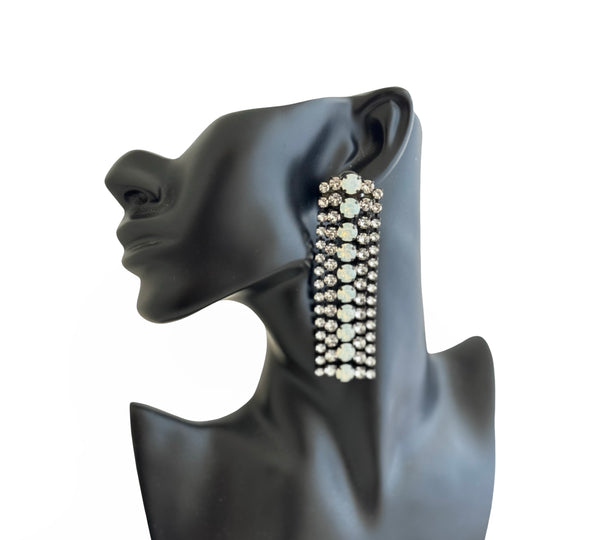 Muse Dynasty White Opal Fringe Earrings - SS26B