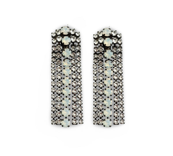 Muse Dynasty White Opal Fringe Earrings - SS26B