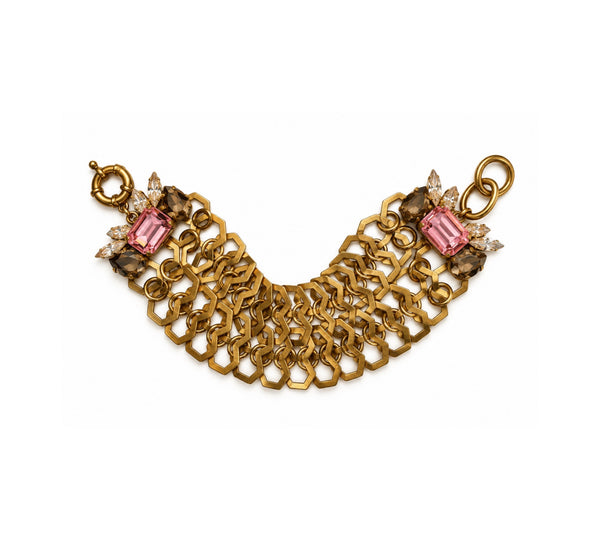 BRASS HONEYCOMB with PINK BRACELET - SS26OC