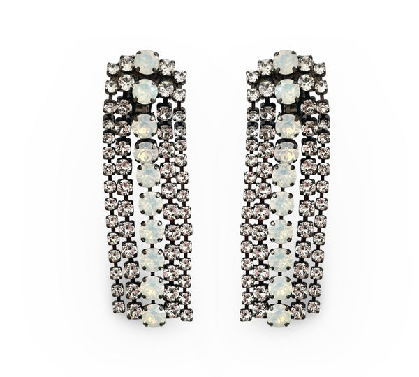MUSE DYNASTY WHITE OPAL DROP EARRINGS - JUSS