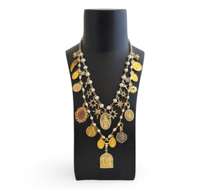 GYPSY MADONNA STAR OF BETHELHEM PEARL NECKLACE