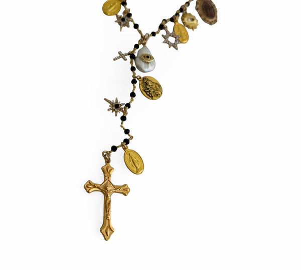 GYPSY MADONNA JET LOURDES ROSARY