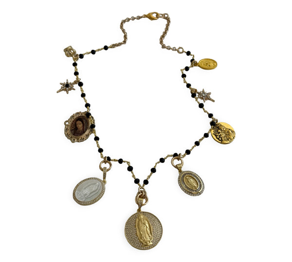 GYPSY MADONNA JET PENDANT NECKLACE