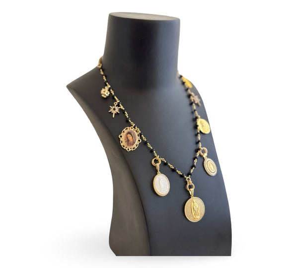 GYPSY MADONNA JET PENDANT NECKLACE