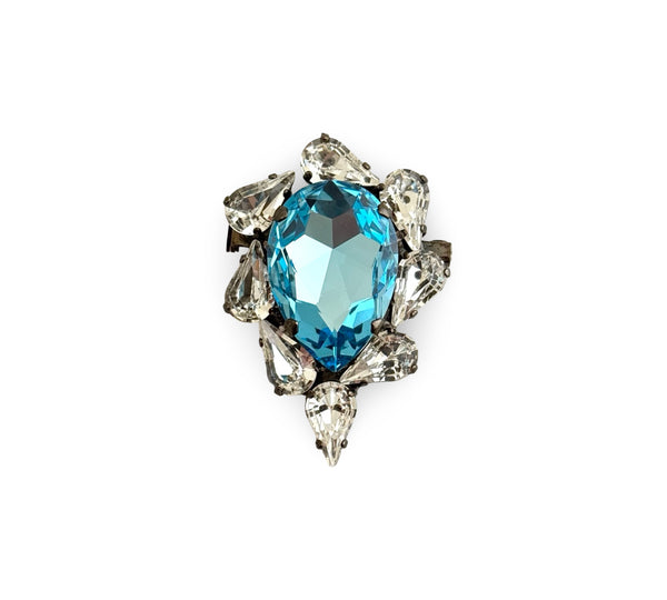 BROOCH DYNASTY SATINE AQUAMARINE PIN