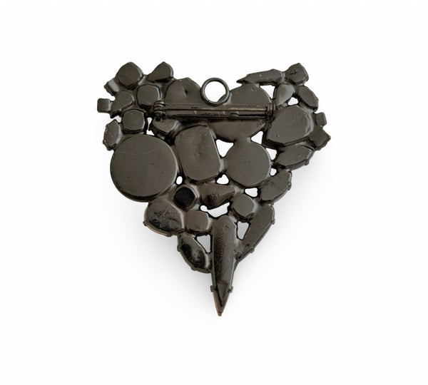BROOCH DYNASTY SACRED RUBY PEARL HEART PIN