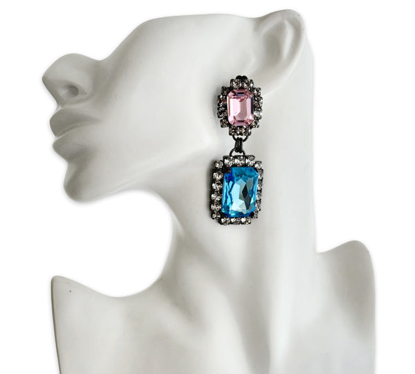 Dynasty Tiffany Aqua Pink Earrings