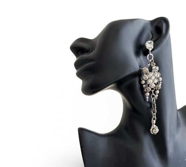 CRYSTAL MESH DROP EARRINGS - SS26OC