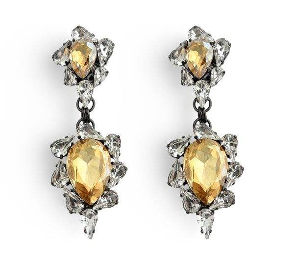 Dynasty Penelope Crystal Champagne Drop Earrings