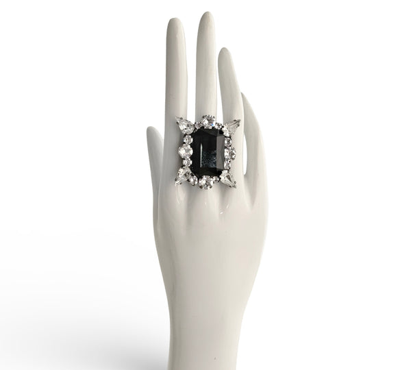 Dynasty Celeste Jet Crystal Ring