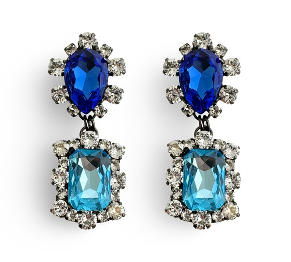 Dynasty Reign Sapphire Aquamarine Earrings