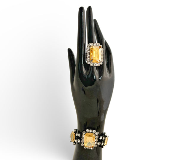 Dynasty Anne Champagne Crystal Bracelet