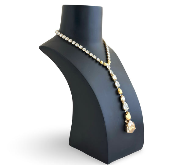 AURUM DYNASTY - Gold Celestial Trilliant Drop Necklace