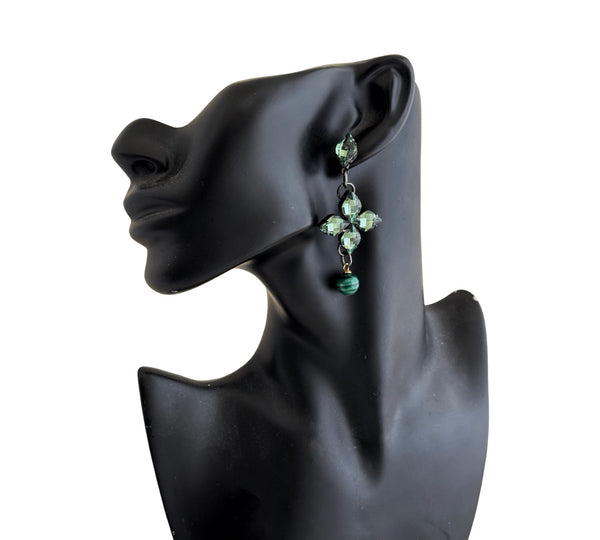 ERINITE CROSS FLOWER DROP EARRINGS - SS26OC