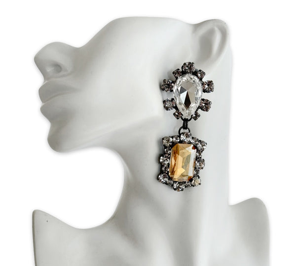 Dynasty Reign Crystal Champagne Earrings