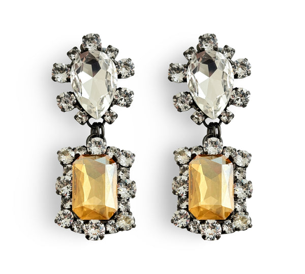 Dynasty Reign Crystal Champagne Earrings