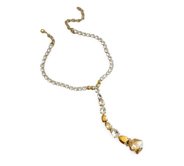 AURUM DYNASTY - Gold Celestial Trilliant Drop Necklace