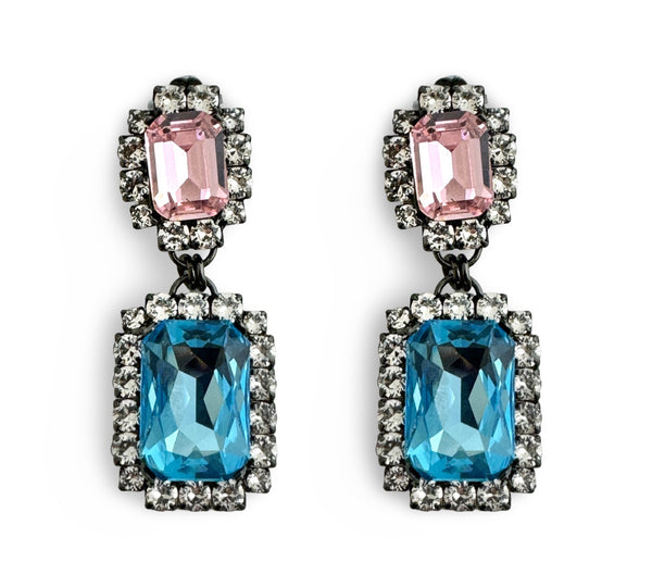 Dynasty Tiffany Aqua Pink Earrings