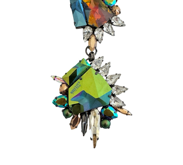 CRYSTAL GAULTIER METALLLIC STONE COLLAR NECKLACE - SS26OC