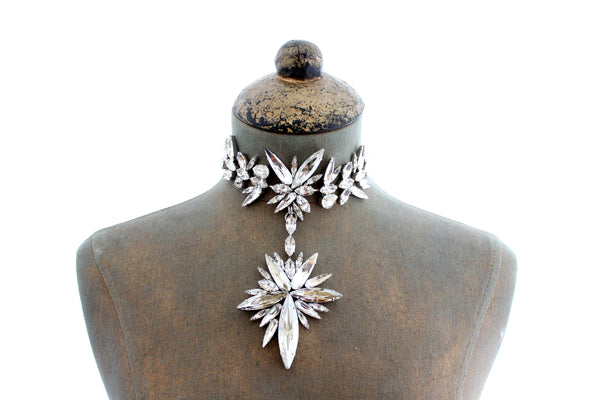 SILVER STARBURST PENDANT CHOKER