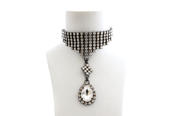 DYNASTY CRYSTAL SCARF CHOKER