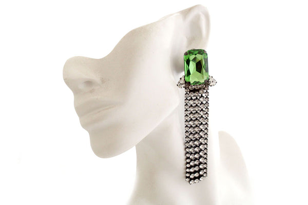 INEZ DYNASTY PERIDOT TASSEL EARRINGS