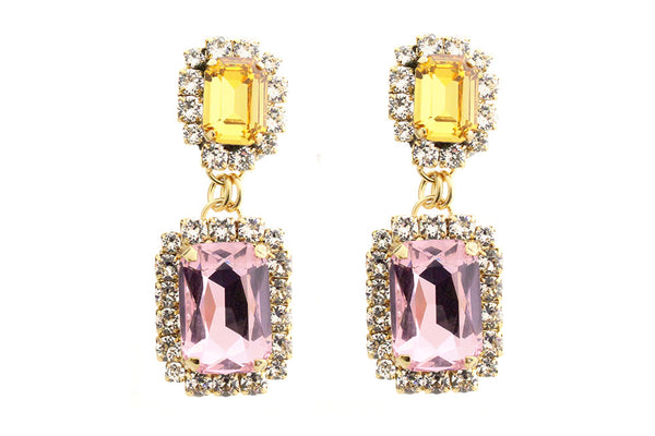 Dynasty Tiffany Citrine Pink Earrings