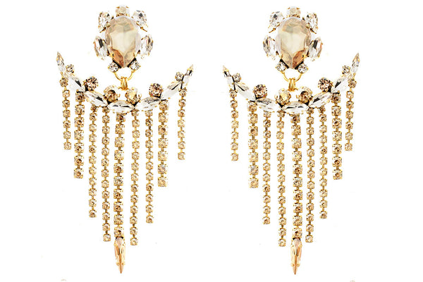 Dynasty Bianca Champagne Waterfall Earrings