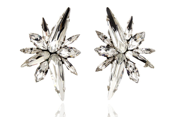 Large crystal stud earrings deals