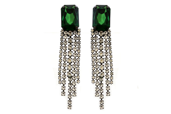 DYNASTY EMERALD TASSEL EARRINGS