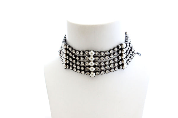 DYNASTY CRYSTAL AND PEARL CHOKER