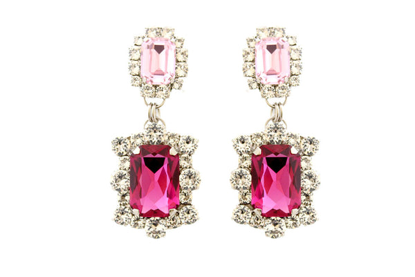 Dynasty Angelina Rose Pink Silver Earrings