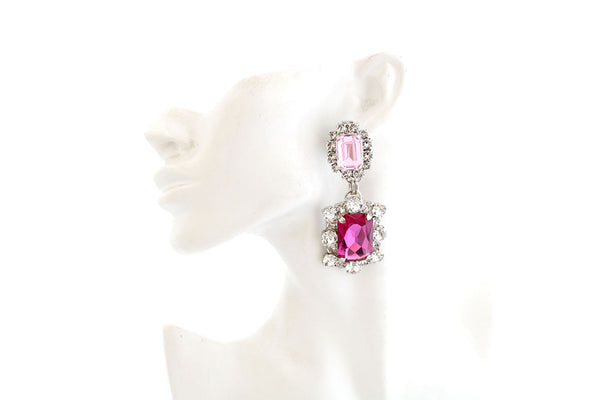 Dynasty Angelina Rose Pink Silver Earrings