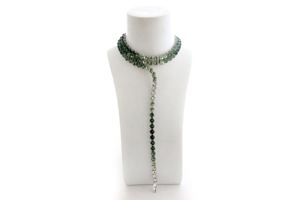 EMERALD CRYSTAL SNAKE CHOKER