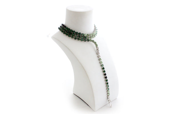 EMERALD CRYSTAL SNAKE CHOKER