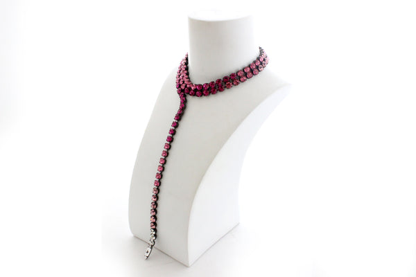 FUCHSIA CRYSTAL SNAKE CHOKER