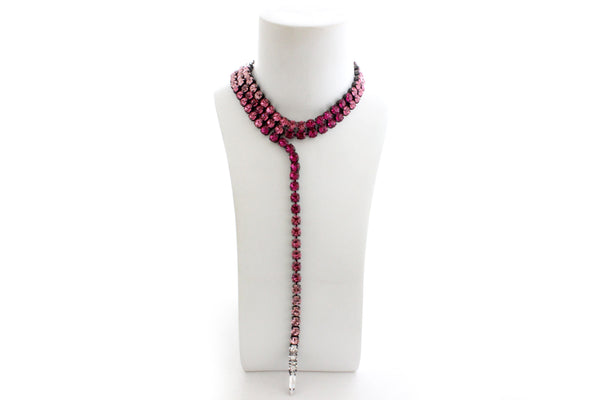 FUCHSIA CRYSTAL SNAKE CHOKER
