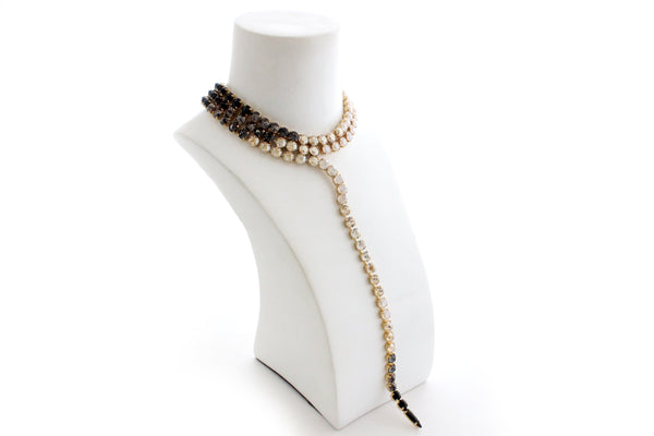 GOLD CRYSTAL SNAKE CHOKER