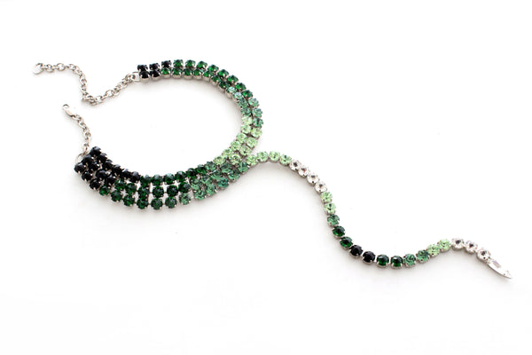 EMERALD CRYSTAL SNAKE CHOKER