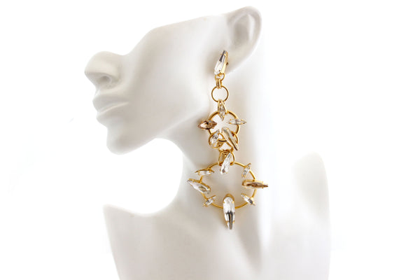 TRIBALISM CRYSTAL CHANDELIER EARRINGS