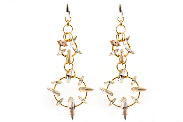 TRIBALISM CRYSTAL CHANDELIER EARRINGS